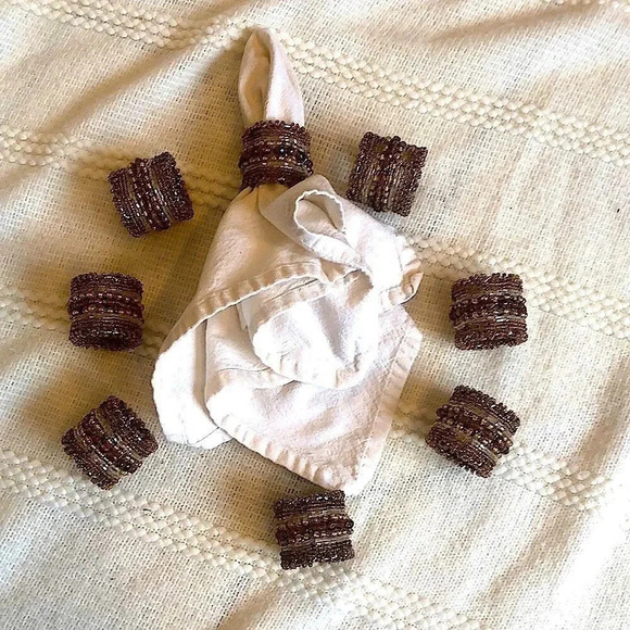 𝅺Beautiful boho napkin rings set of 8 - Picture 1 of 6